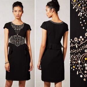 Anthropologie Cameo Peplum Dress by Vineet Bahl